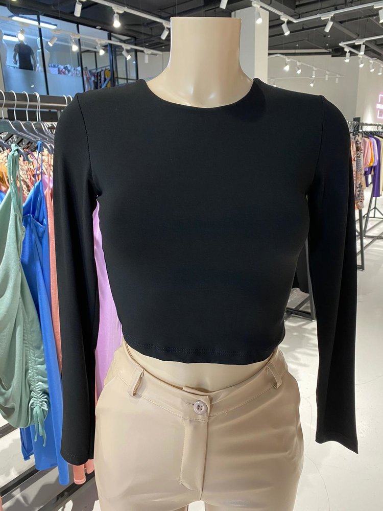 Shae Basic Long Sleeve Top / Black