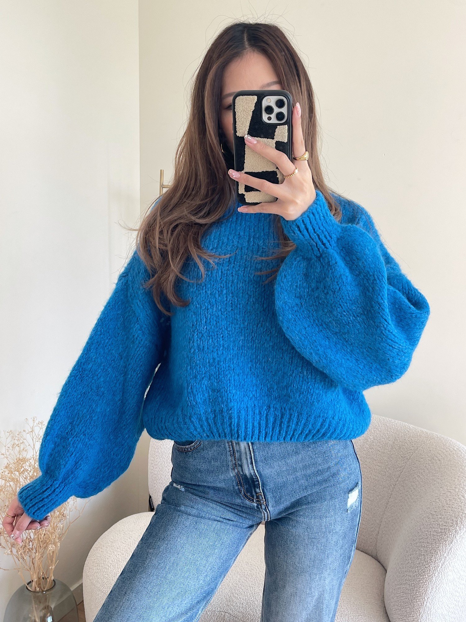 Caro Oversized Knit Sweater / Electric Blue - Hello My Love