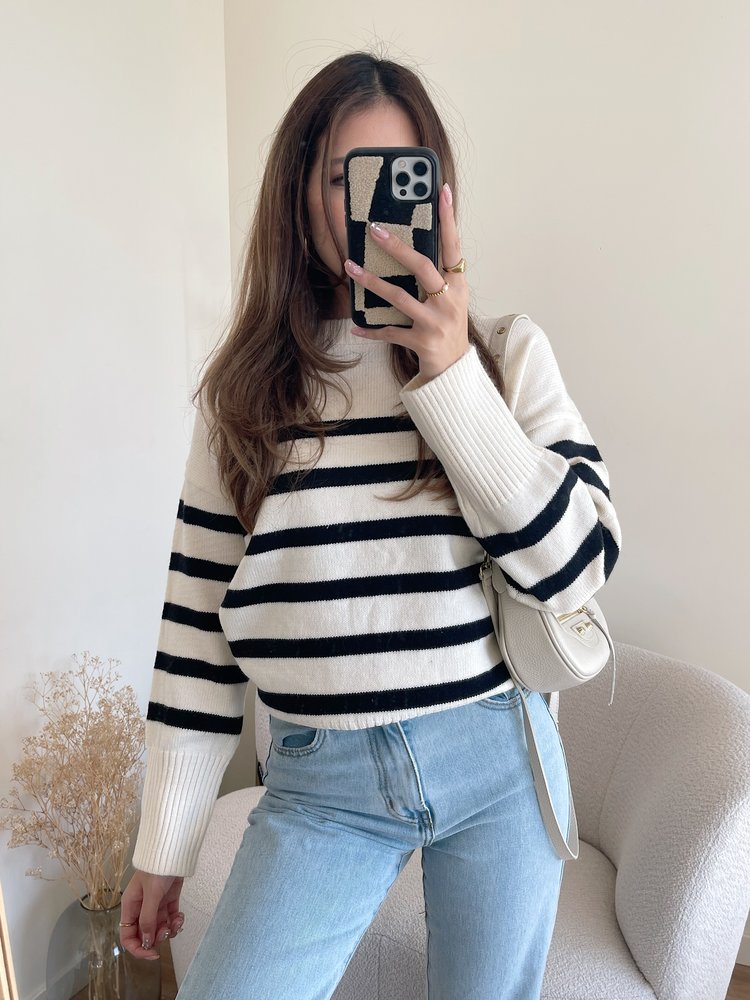 Niki Striped Sweater / Black