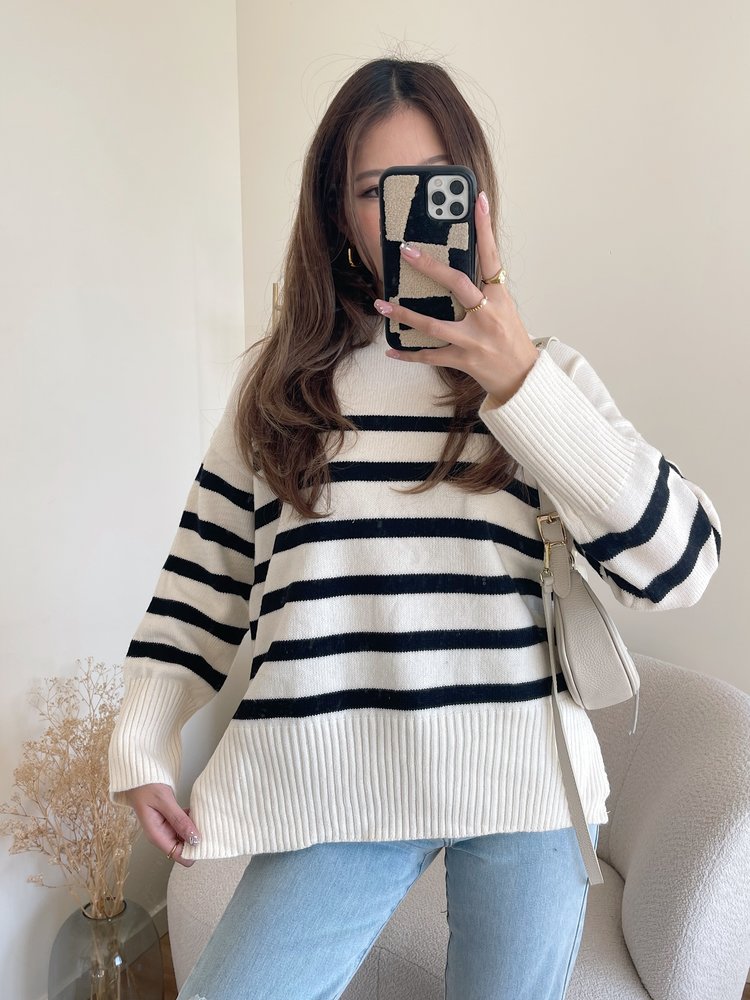 Niki Striped Sweater / Black