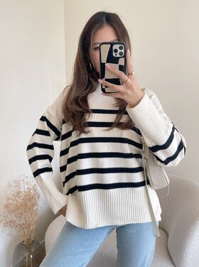 Niki Striped Sweater / Black