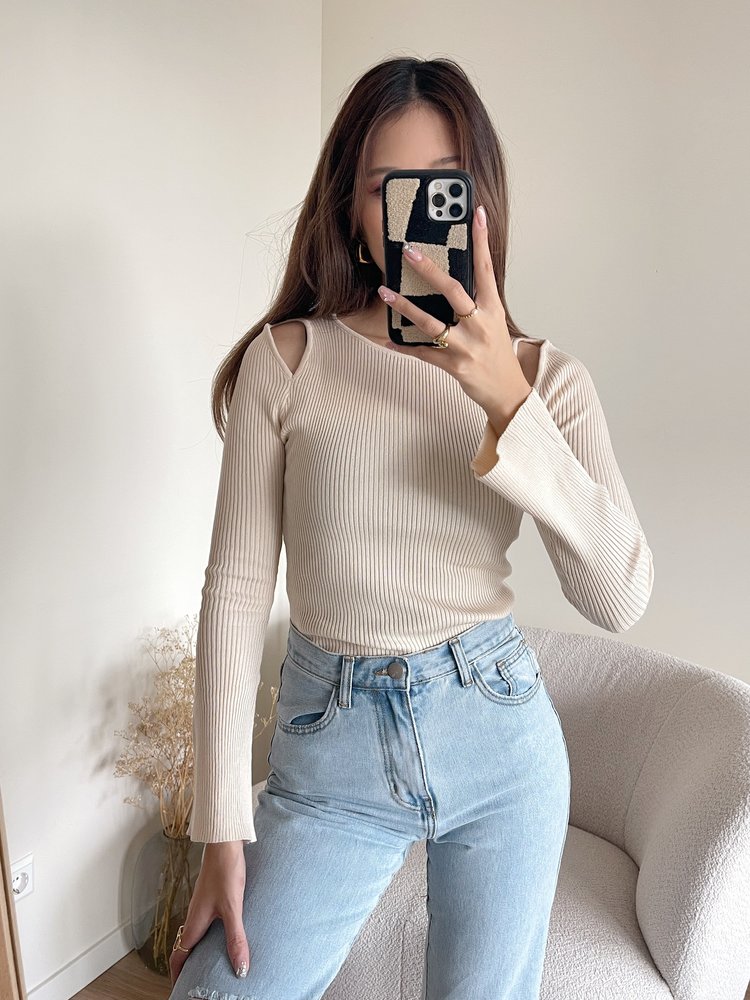 Allura Cut Out Top / Beige