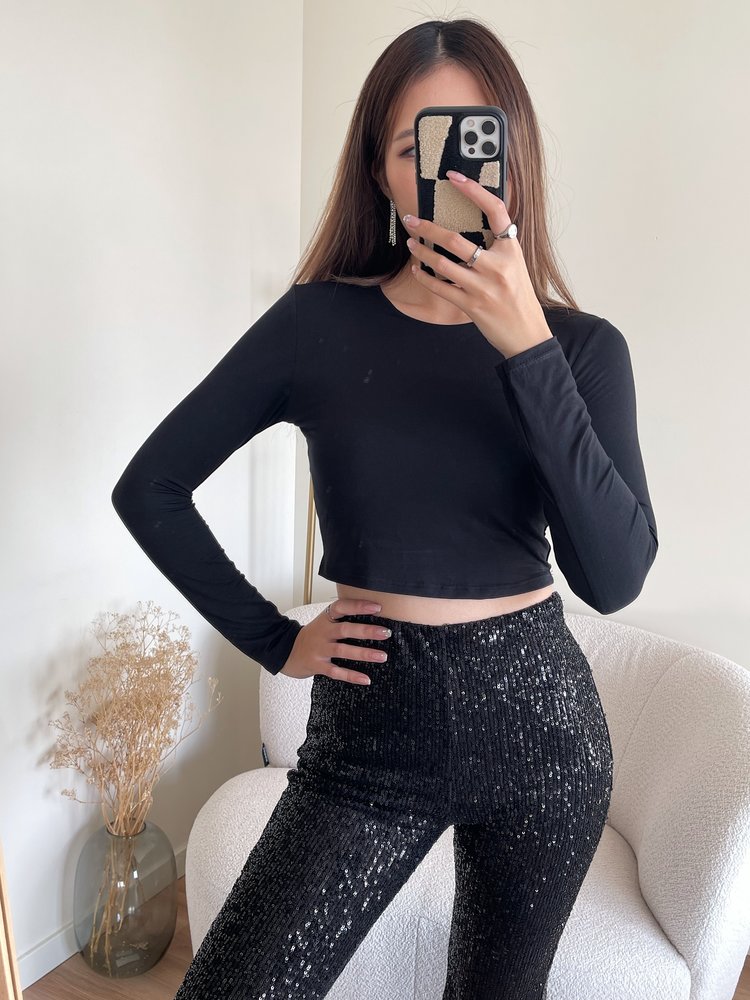 Shae Basic Long Sleeve Top / Black