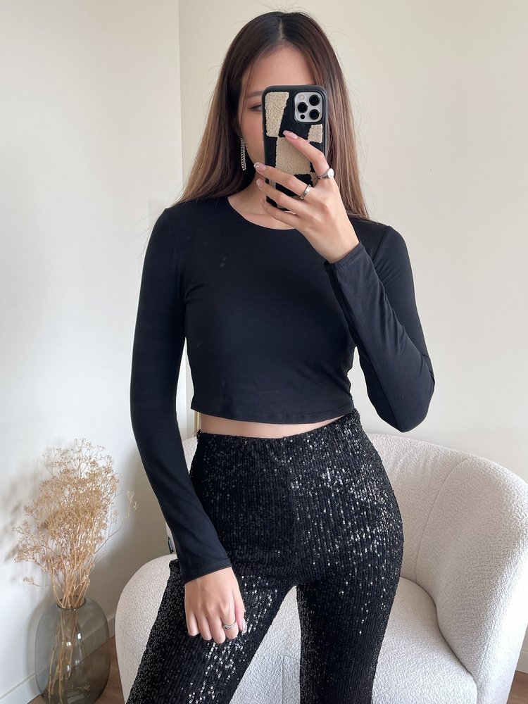 Shae Basic Long Sleeve Top / Black