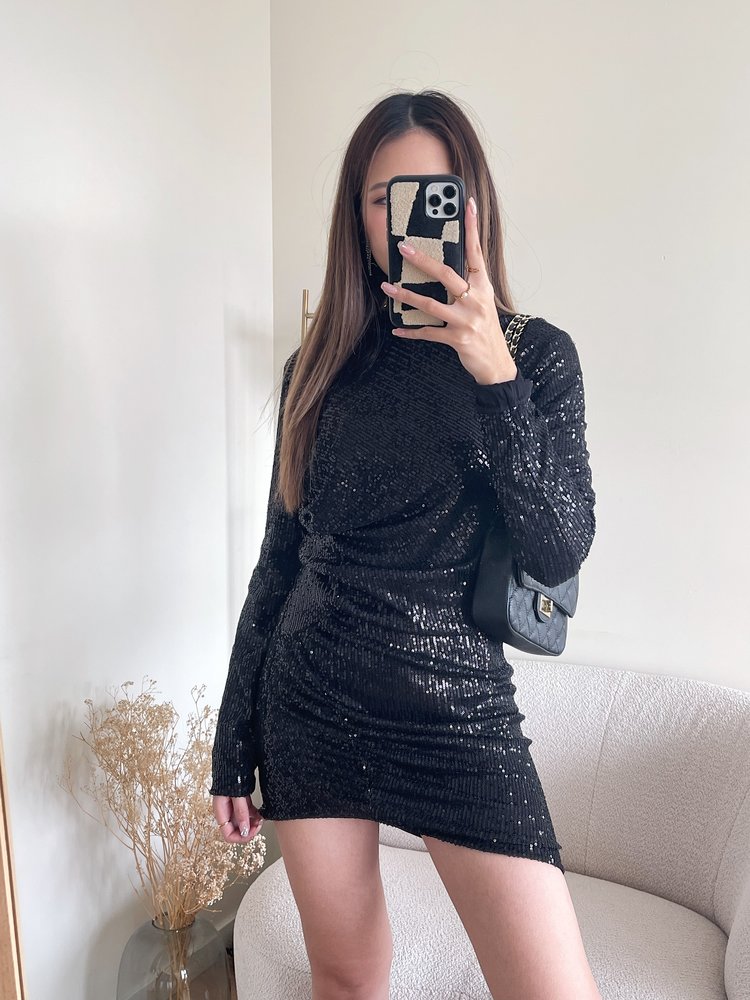 Nilla Sequin Dress / Black