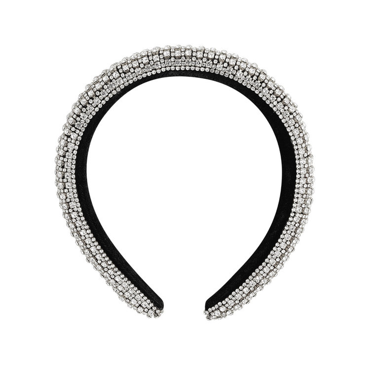Louella Rhinestone Headband / Silver