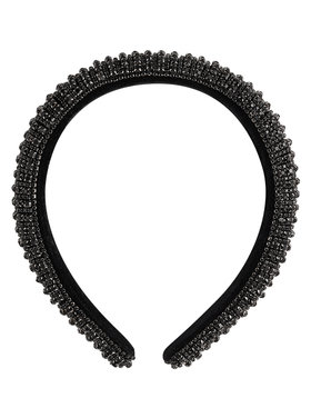 Louella Rhinestone Headband / Black
