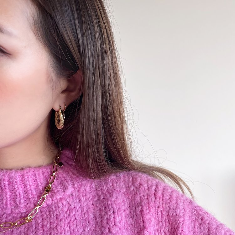 Gold Bold Twist Earrings