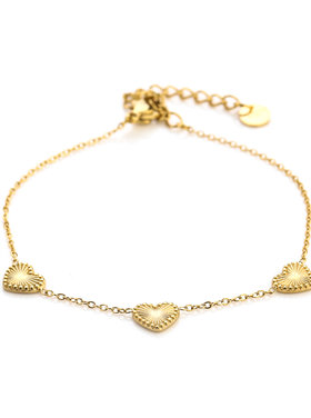 Gold Textured Heart Bracelet