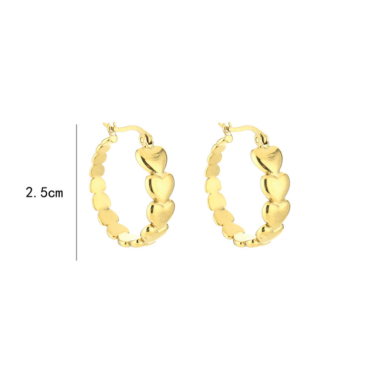 Gold Heart Hoop Earrings