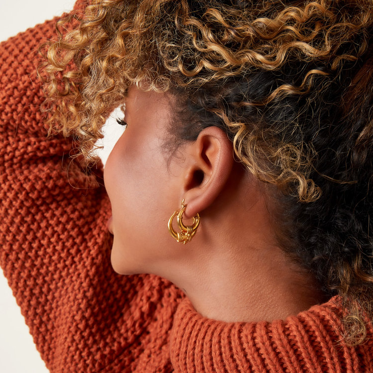 Gold Boho Rope Hoop Earrings