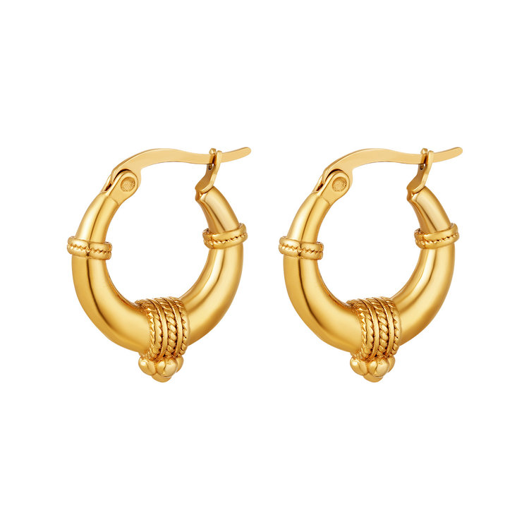 Gold Boho Rope Hoop Earrings