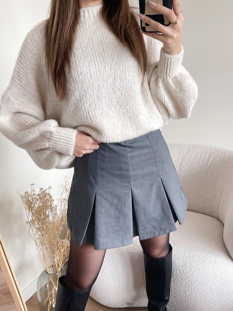 Seika Pleated Skirt / Grey