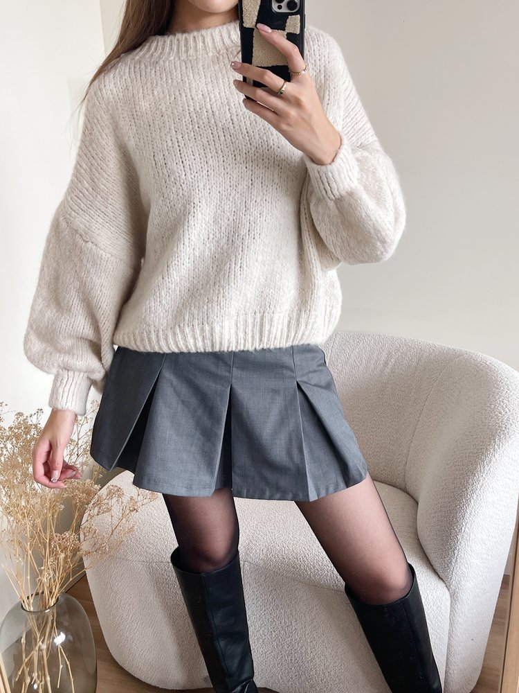 Seika Pleated Skirt / Grey