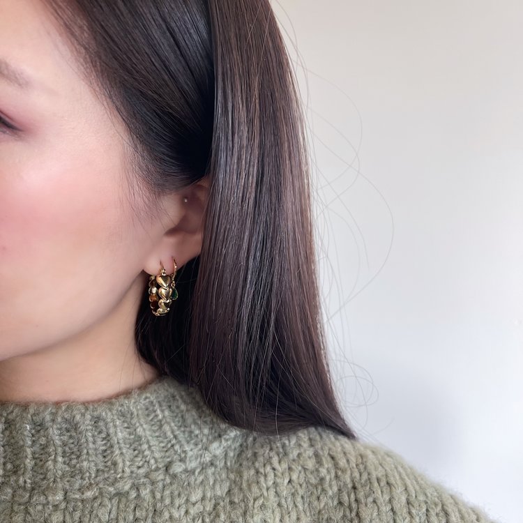 Gold Heart Hoop Earrings