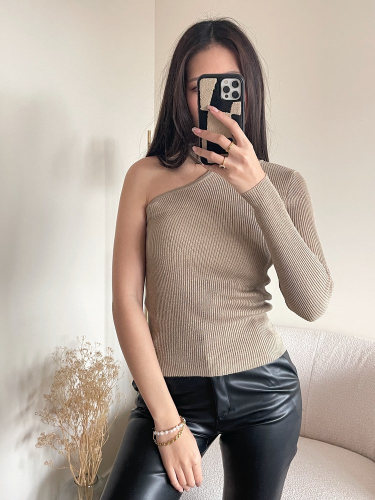 Kaeda One Shoulder Top / Beige