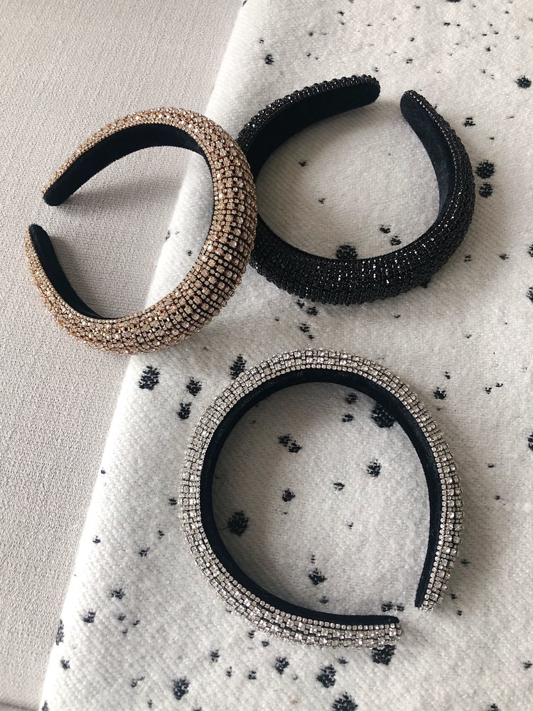 Louella Rhinestone Headband / Silver