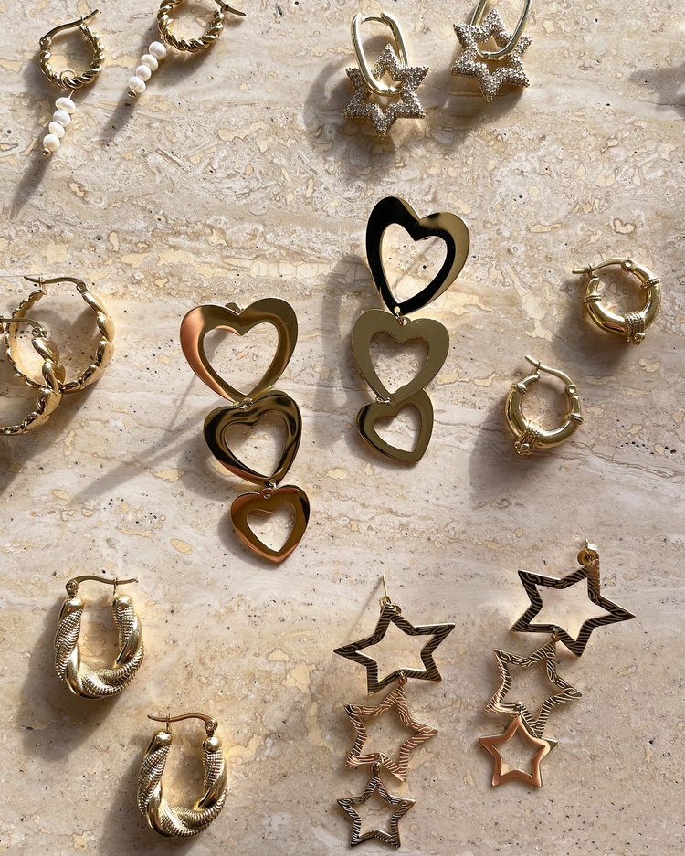 Gold Boho Rope Hoop Earrings