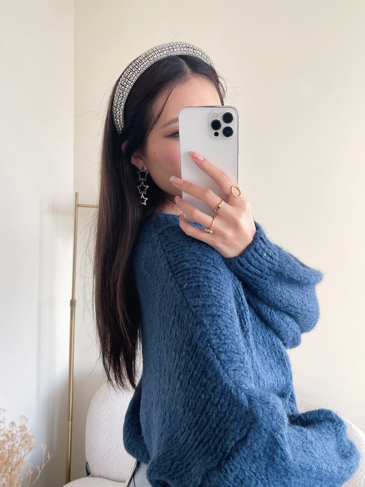 Louella Rhinestone Headband / Silver