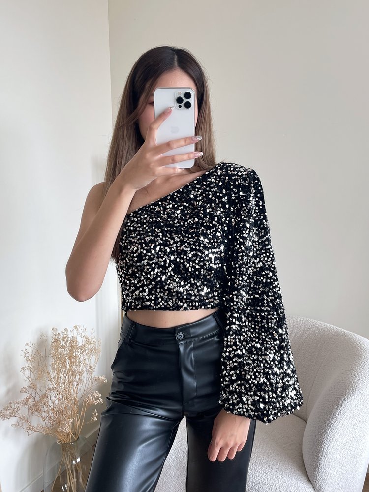 Juju Sequin Crop Top / Silver