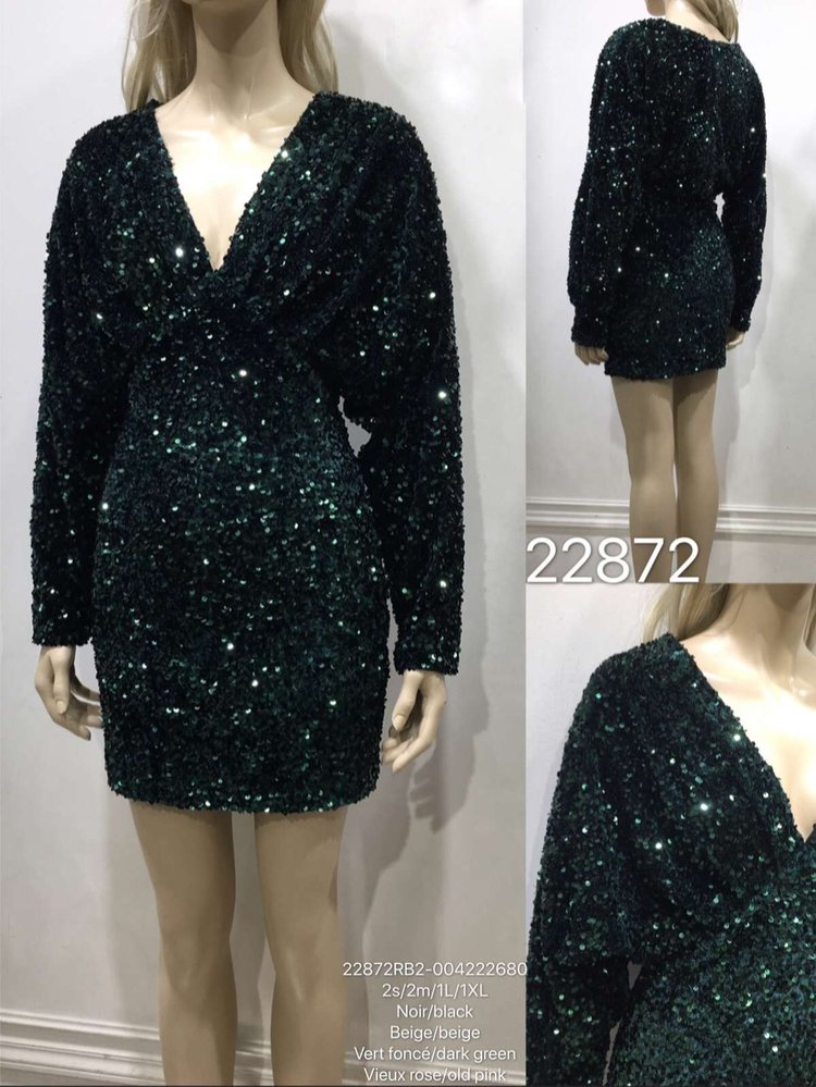 Jade Sequin Dress / Black