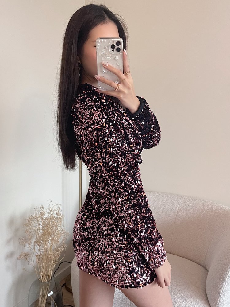 Jade Sequin Dress / Pink
