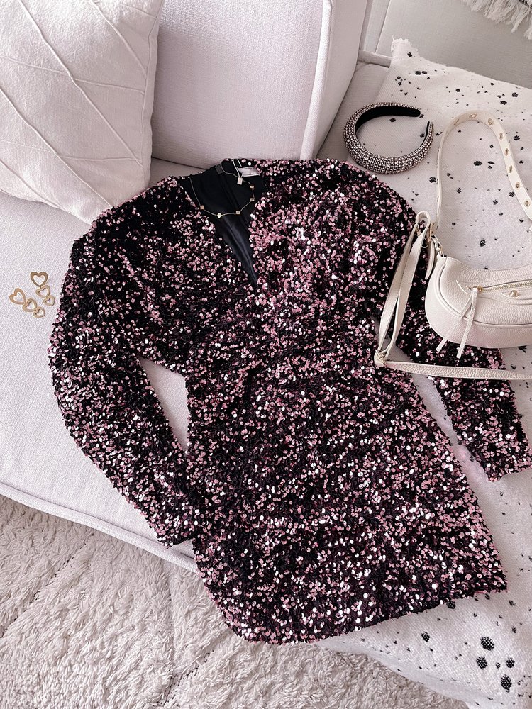 Jade Sequin Dress / Pink