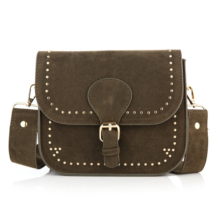 Rhea Studs Crossbody Bag / Olive Green