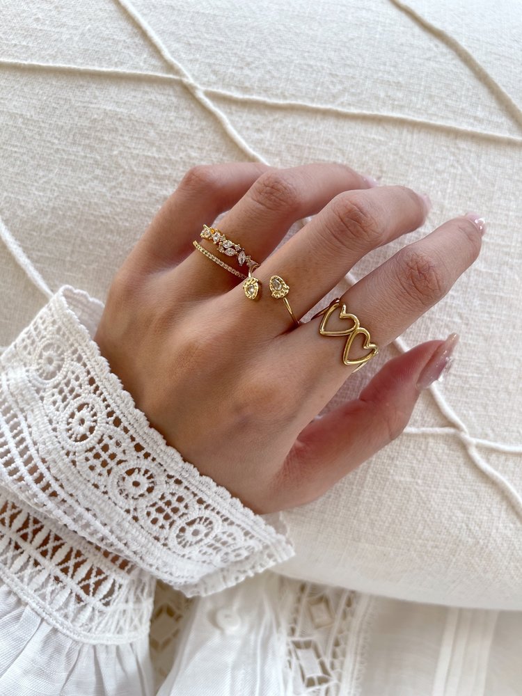 Silver Full Of Hearts Ring