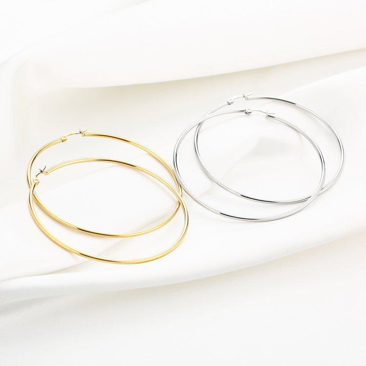 Gold Classic Hoop Earrings / Extra Large