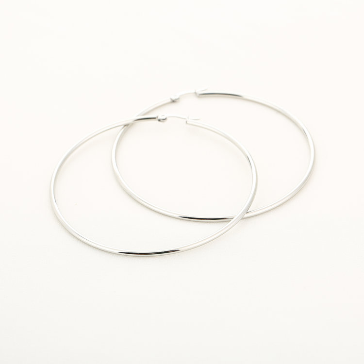 Silver Classic Hoop Earrings / Extra Large