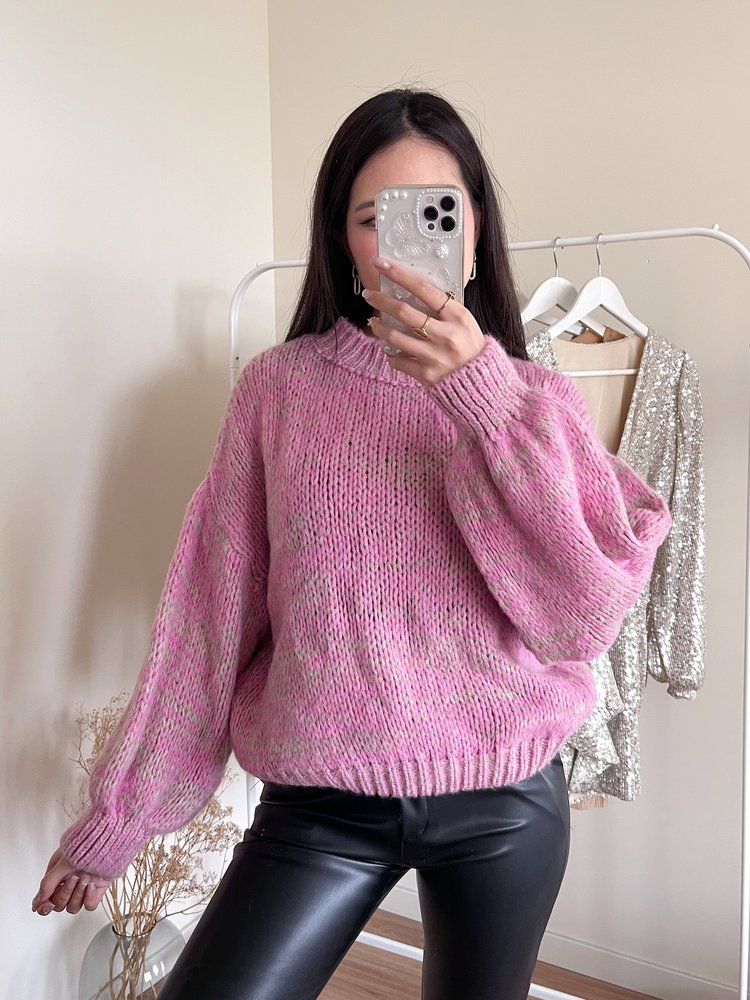 Elona Oversized Knit Sweater / Pink