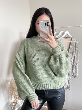 Elona Oversized Knit Sweater / Green