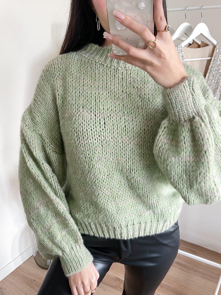 Elona Oversized Knit Sweater / Green