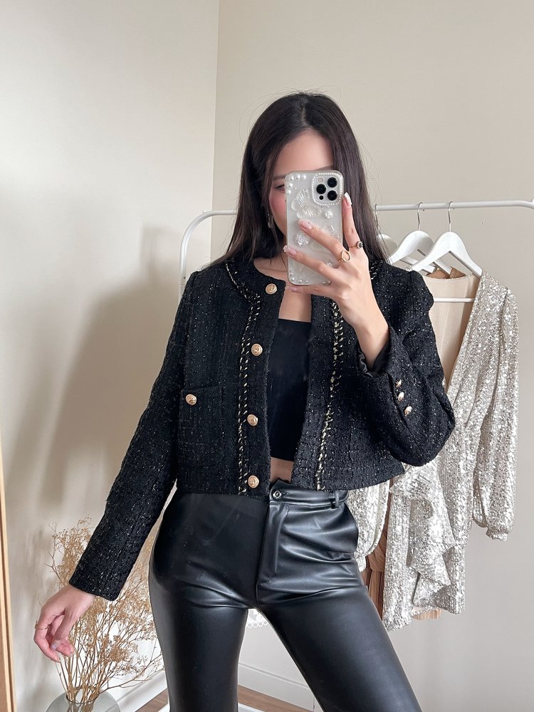 Coco Tweed Jacket / Black