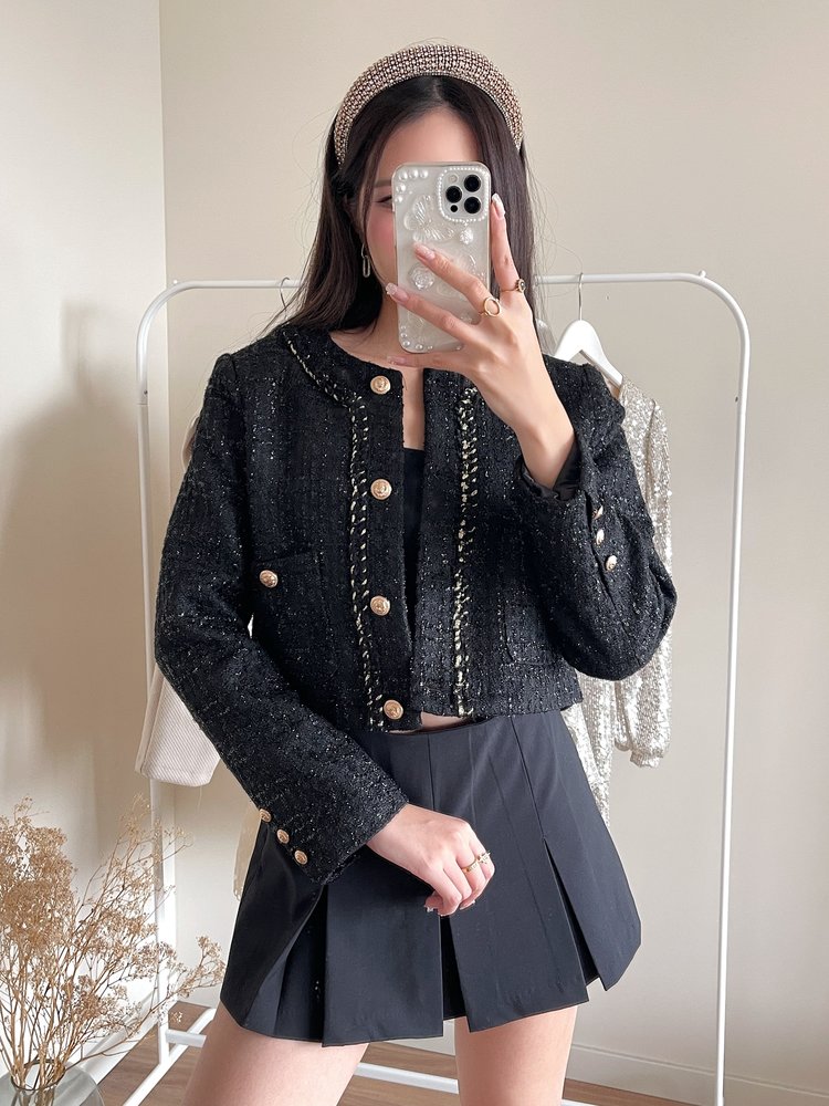 Coco Tweed Jacket / Black