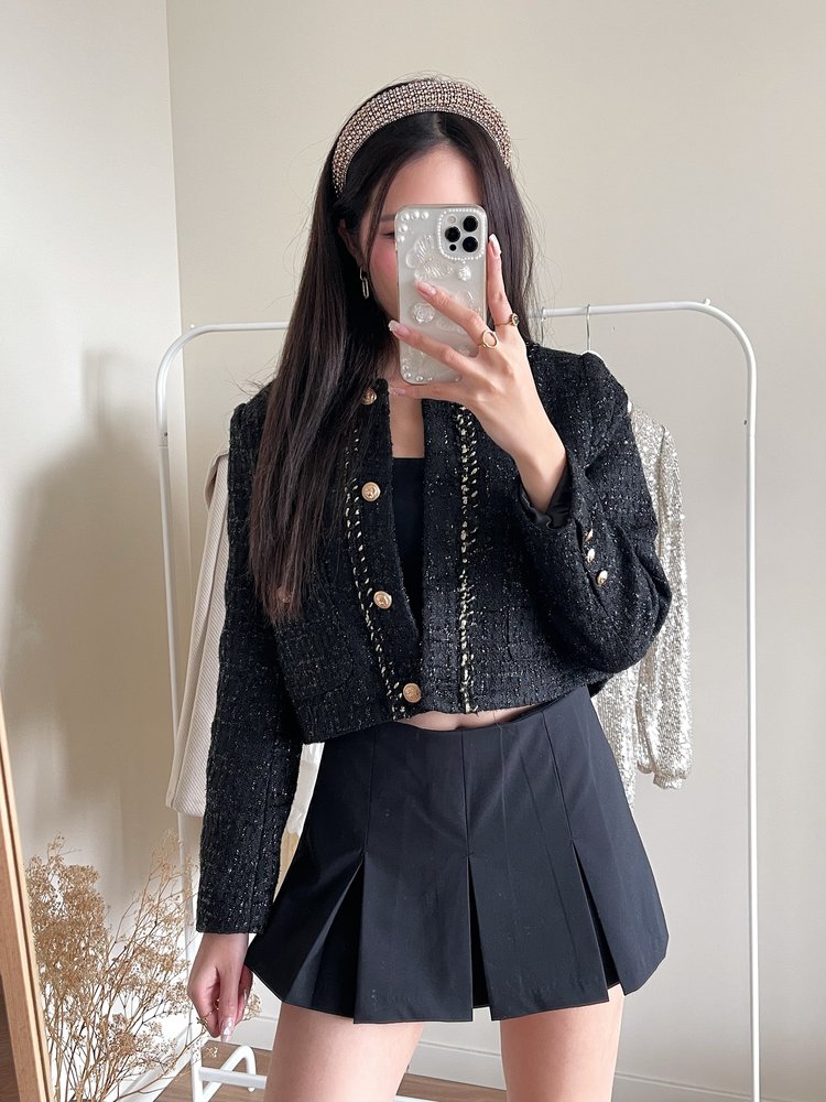 Coco Tweed Jacket / Black