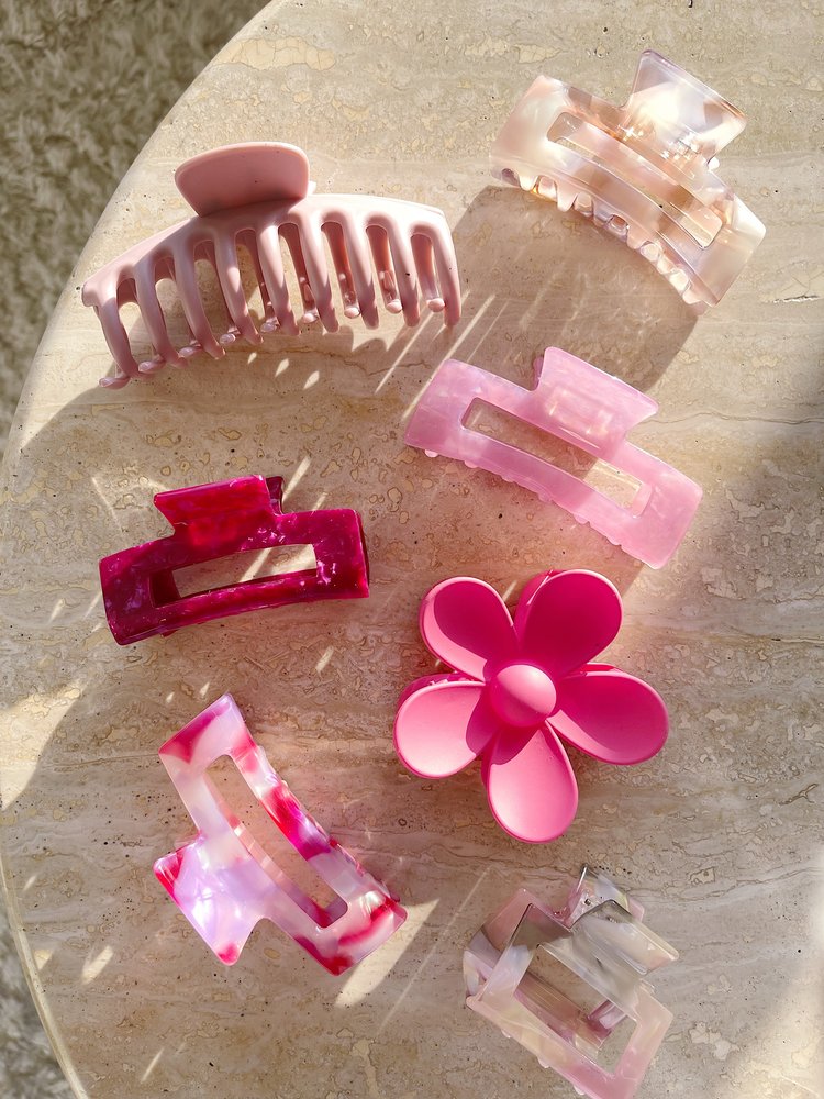 Sisi Marble Hair Claw / Floral