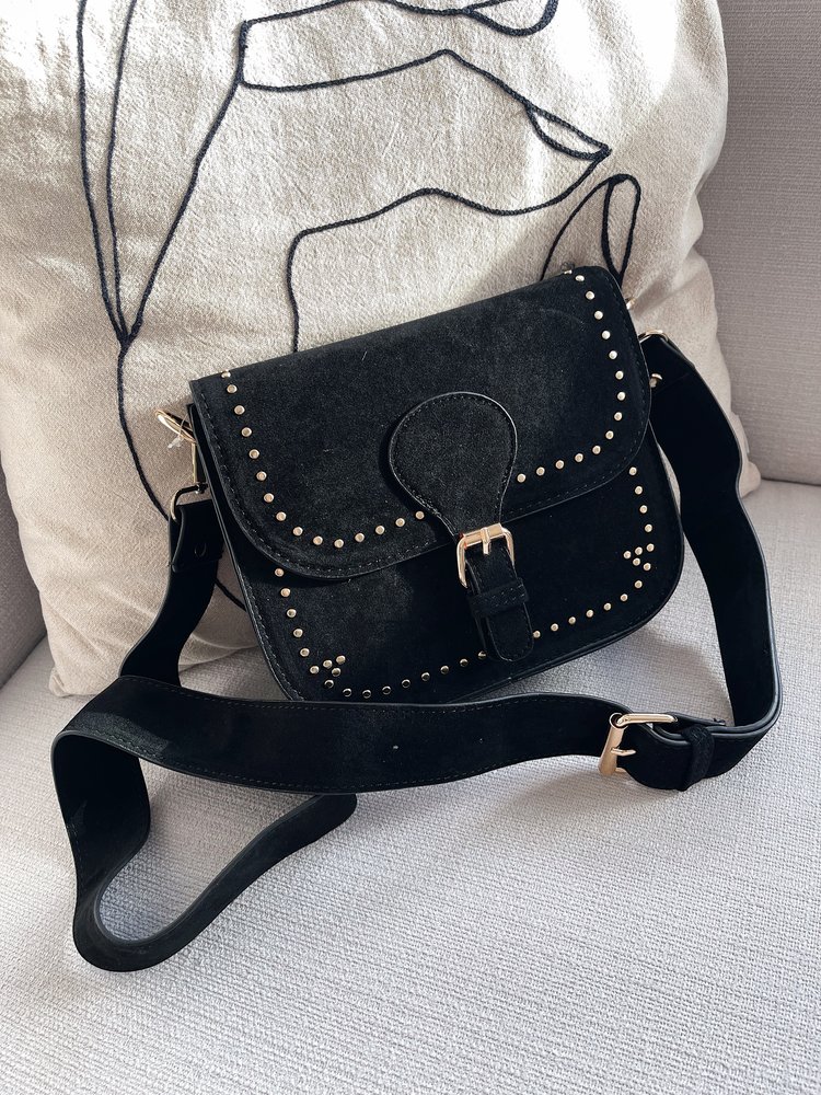 Rhea Studs Crossbody Bag / Black