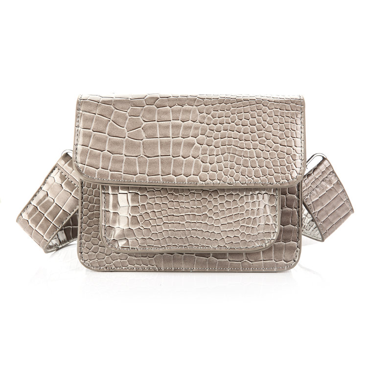 Vayna Croco Crossbody Bag / Grey Beige