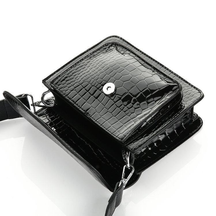 Vayna Croco Crossbody Bag / Grey Beige