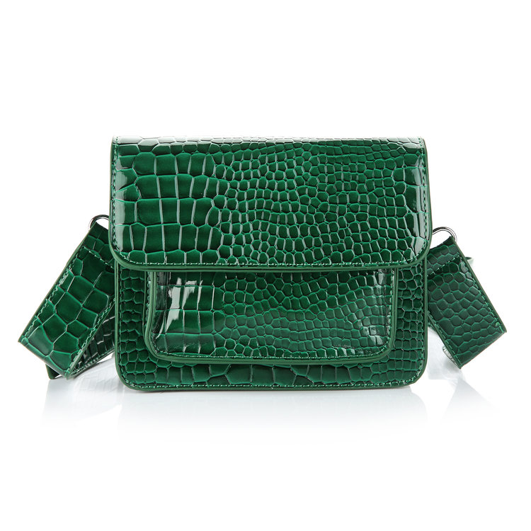 Vayna Croco Crossbody Bag / Green