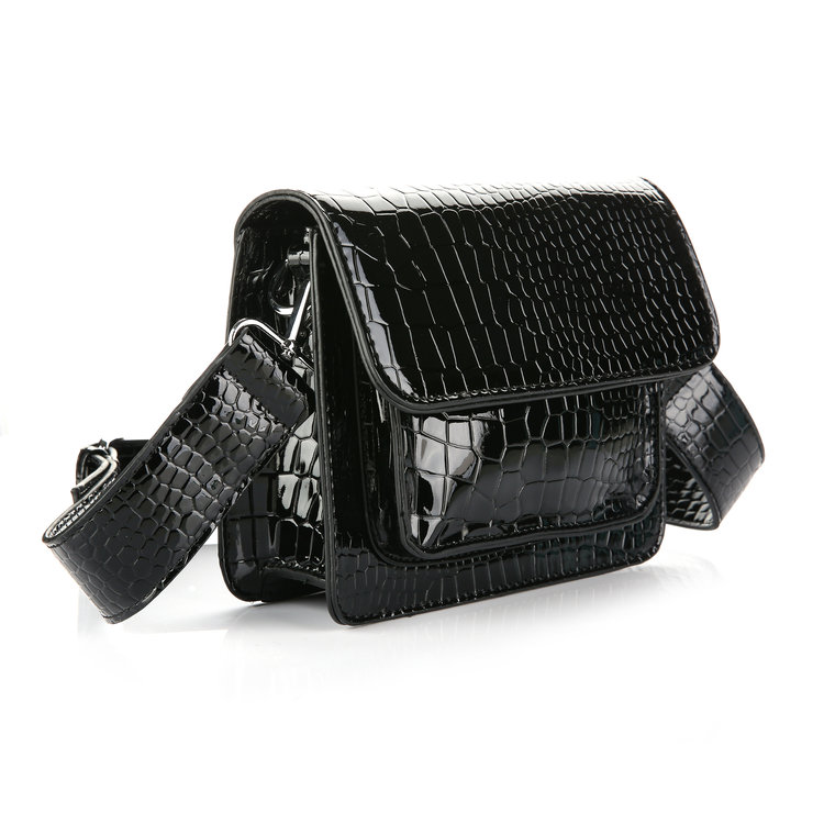 Vayna Croco Crossbody Bag / Grey Beige