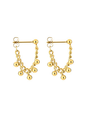 Gold Tiny Ball Chain Earrings