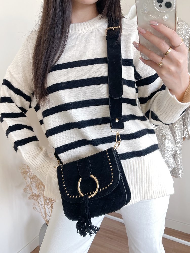 Talisa Studs Crossbody Bag / Black