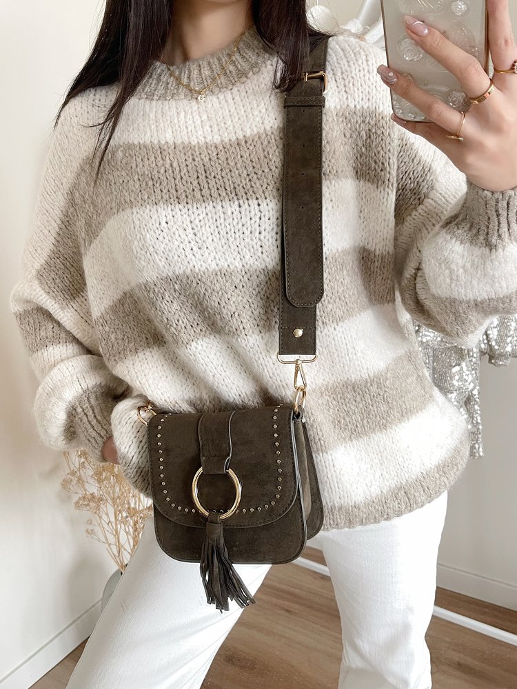 Talisa Studs Crossbody Bag / Olive Green