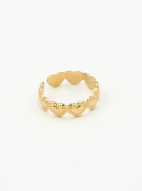 Gold Lovely Hearts Ring