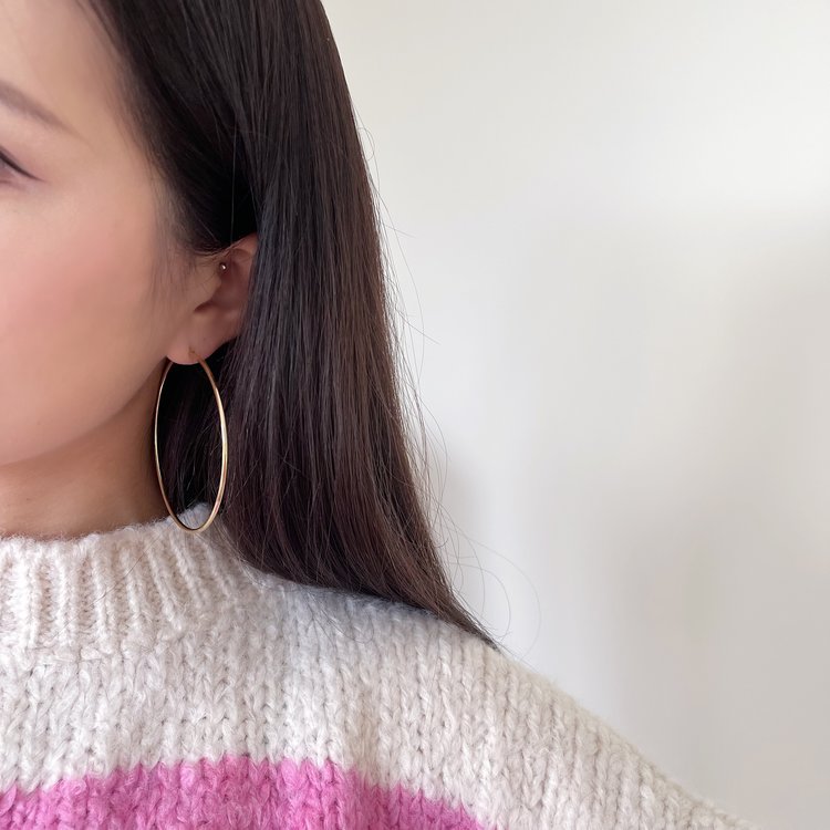 Gold Classic Hoop Earrings / Extra Large