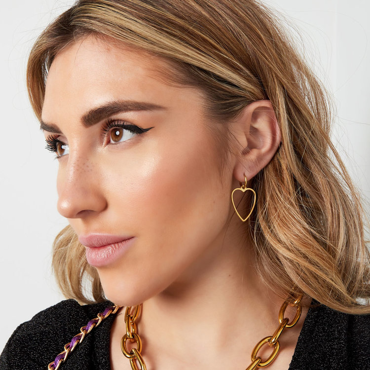 Silver Open Heart Earrings