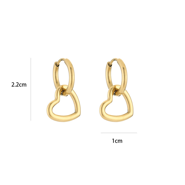 Gold Hollow Heart Earrings